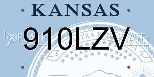 910LZV Kansas License Plate