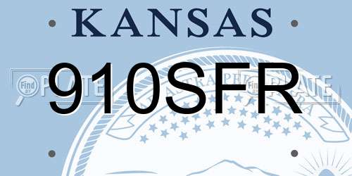 910SFR Kansas License Plate