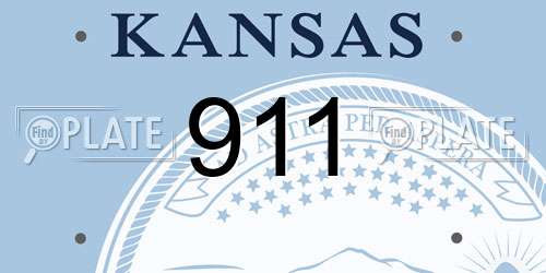 911 Kansas License Plate