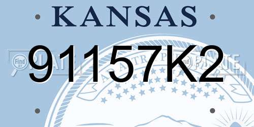91157K2 Kansas License Plate