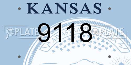 9118 Kansas License Plate
