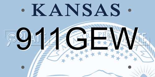 911GEW Kansas License Plate