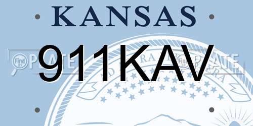 911KAV Kansas License Plate