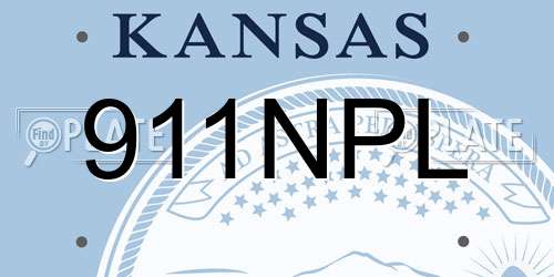 911NPL Kansas License Plate