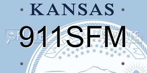 911SFM Kansas License Plate