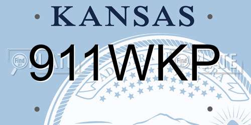 911WKP Kansas License Plate