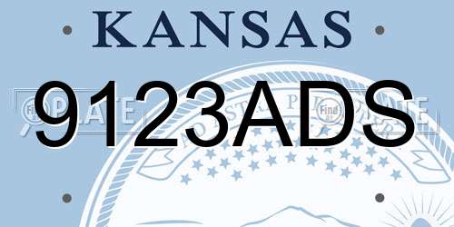 9123ADS Kansas License Plate