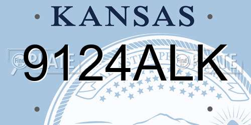 9124ALK Kansas License Plate