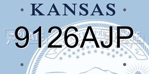 9126AJP Kansas License Plate