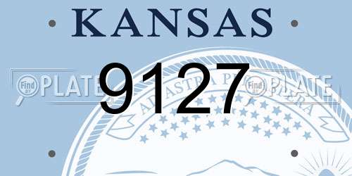 9127 Kansas License Plate