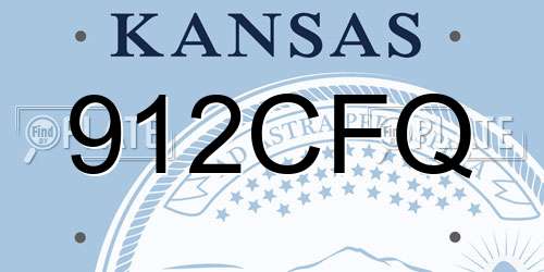 912CFQ Kansas License Plate
