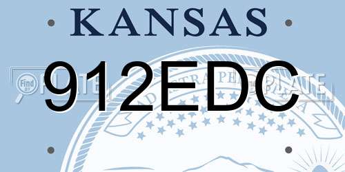 912EDC Kansas License Plate