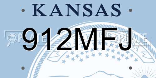 912MFJ Kansas License Plate