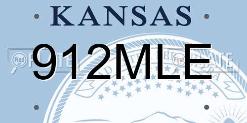 912MLE Kansas License Plate