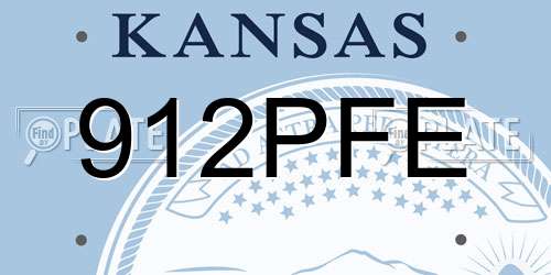 912PFE Kansas License Plate