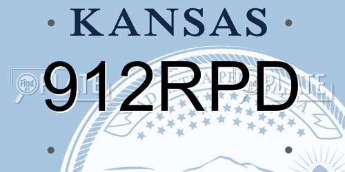 912RPD Kansas License Plate