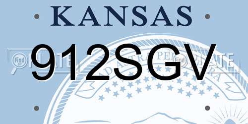 912SGV Kansas License Plate