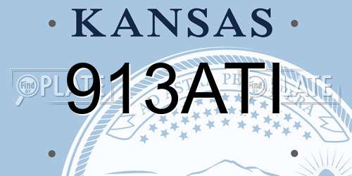 913ATI Kansas License Plate