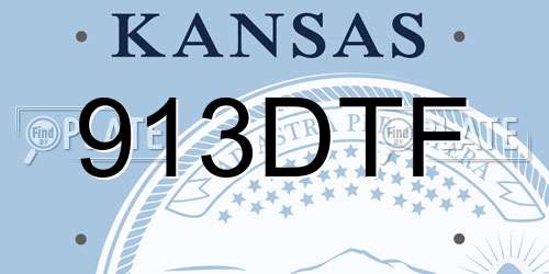 913DTF Kansas License Plate