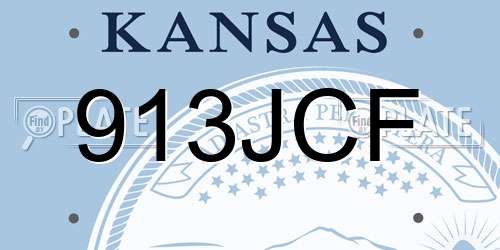 913JCF Kansas License Plate