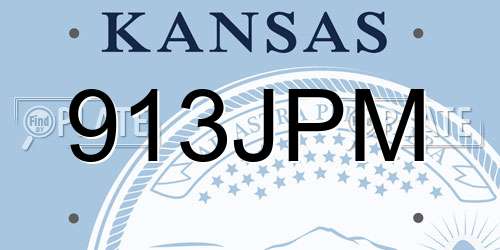 913JPM Kansas License Plate