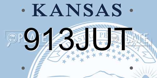 913JUT Kansas License Plate