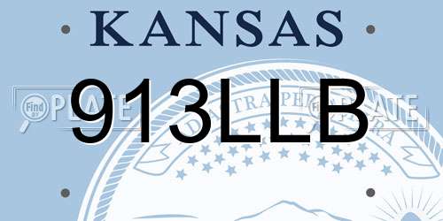 913LLB Kansas License Plate