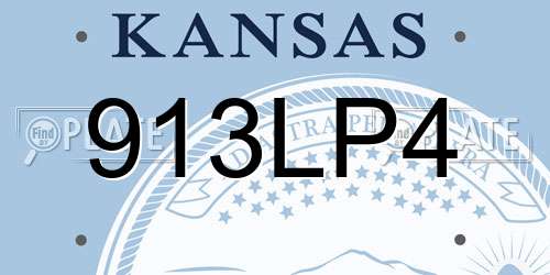 913LP4 Kansas License Plate