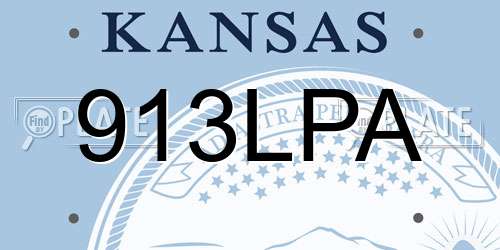 913LPA Kansas License Plate