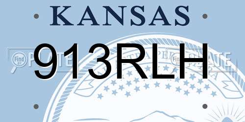 913RLH Kansas License Plate