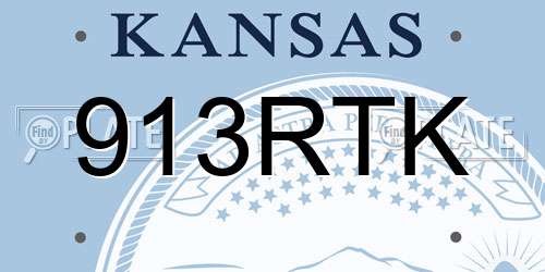 913RTK Kansas License Plate