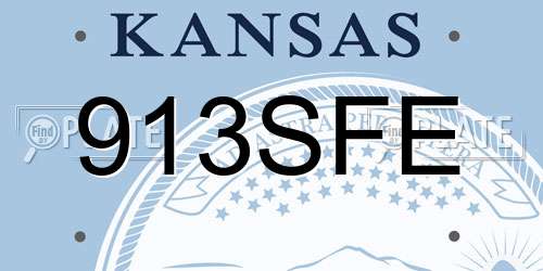 913SFE Kansas License Plate