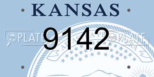 9142 Kansas License Plate