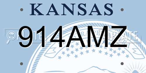 914AMZ Kansas License Plate
