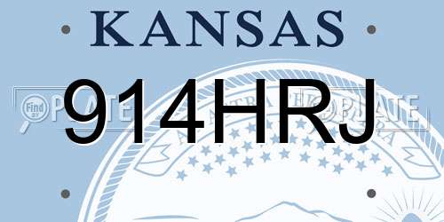 914HRJ Kansas License Plate