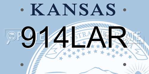 914LAR Kansas License Plate