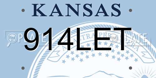 914LET Kansas License Plate