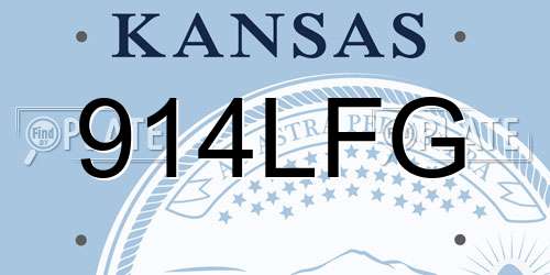 914LFG Kansas License Plate