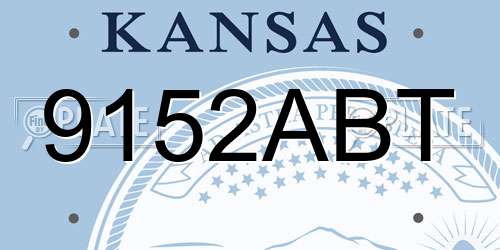 9152ABT Kansas License Plate