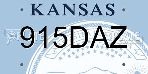 915DAZ Kansas License Plate