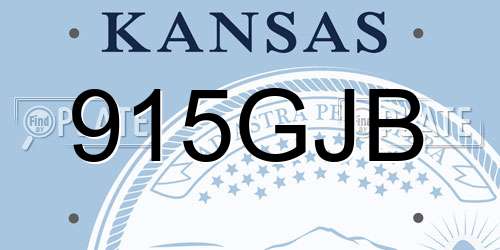 915GJB Kansas License Plate
