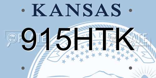 915HTK Kansas License Plate
