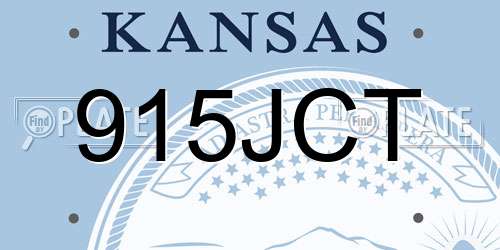 915JCT Kansas License Plate