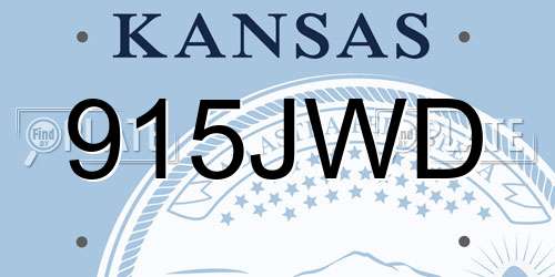 915JWD Kansas License Plate