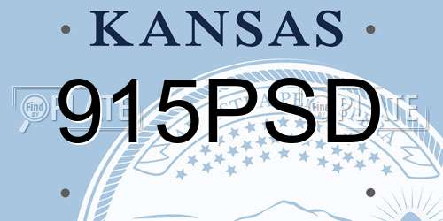 915PSD Kansas License Plate