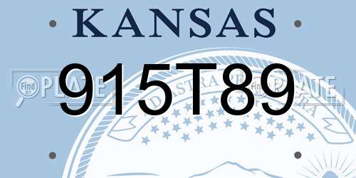 915T89 Kansas License Plate