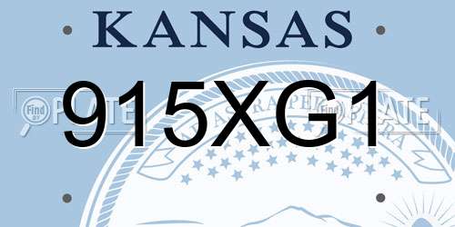 915XG1 Kansas License Plate