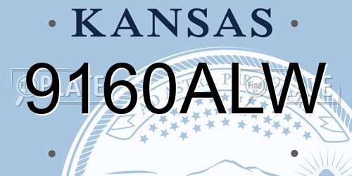 9160ALW Kansas License Plate