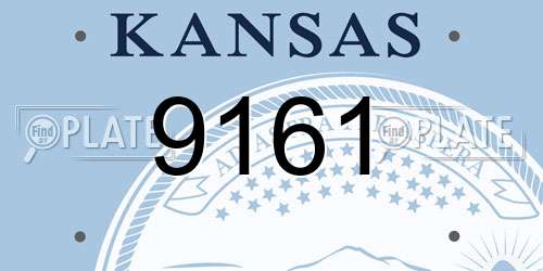 9161 Kansas License Plate
