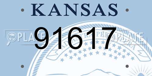 91617 Kansas License Plate